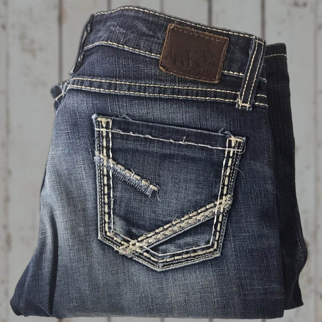 BKE BKE Sabrina Wide Leg Jeans Womens Size 26 Dark Faded Blue Denim Size 26" / US 2 / IT 38 - 1 Thumbnail