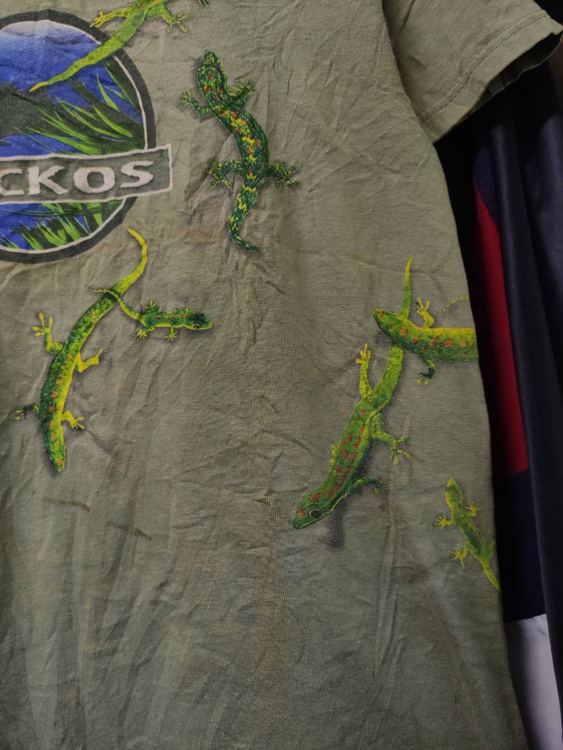 Vintage Vtg 90's Geckos All Over Print Animal T-Shirt Size US M / EU 48-50 / 2 - 9 Thumbnail