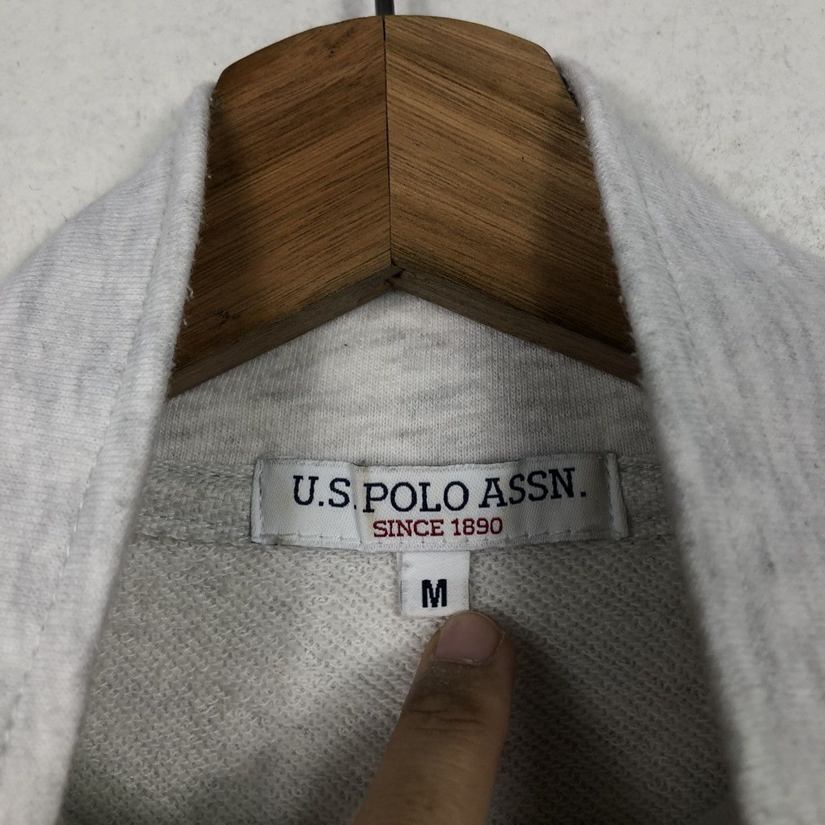 Japanese Brand U.S. Polo Assn. Minimal Quarter Zip – Grey Sportwear Basic Size US M / EU 48-50 / 2 - 14 Thumbnail