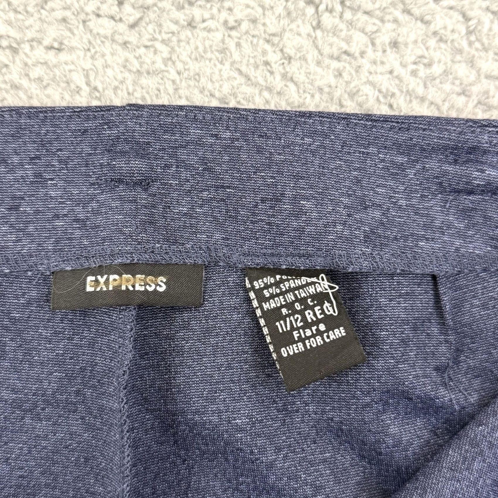 Express VINTAGE Express Pants Womens 11/12 Blue Flare Stretch Drawstring Loose 32x30 Y2K Size 34" / US 12 / IT 48 - 5 Thumbnail
