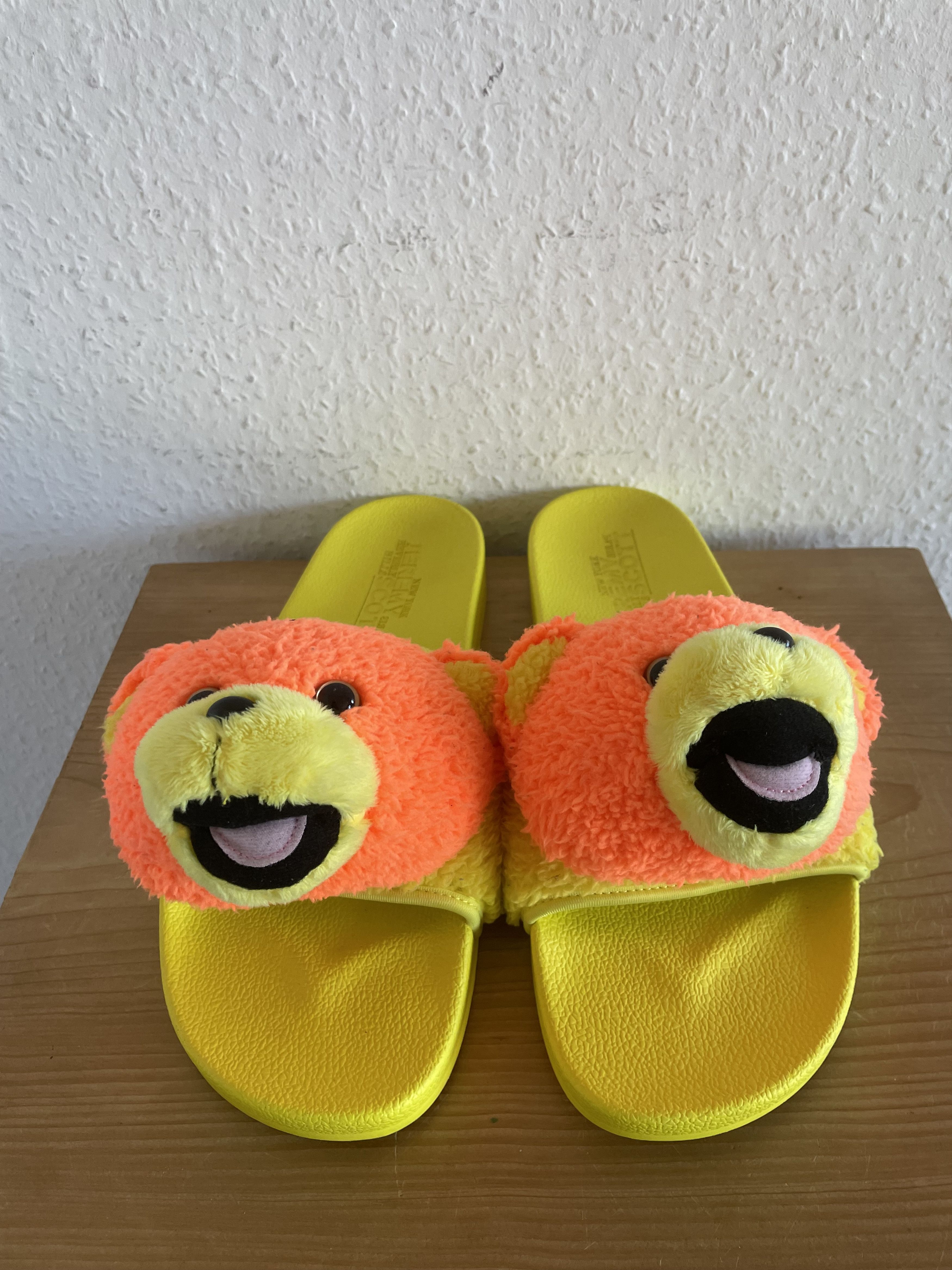 Adidas × Jeremy Scott Adilette Teddy Bear Slides Neon Size US 13 / EU 46 - 1 Thumbnail
