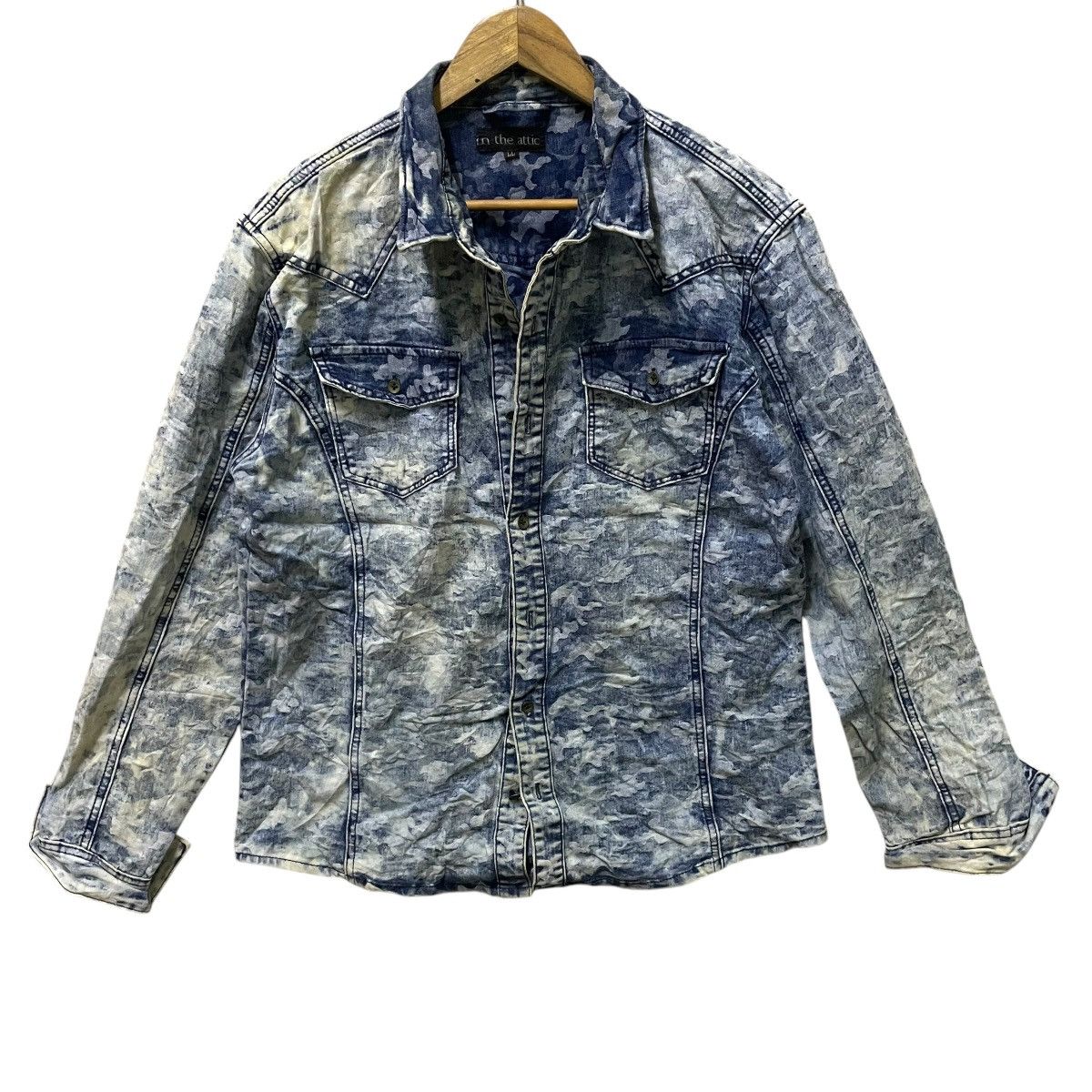 In The Attic × Japanese Brand in the attic blue camouflage shirt Size US L / EU 52-54 / 3 - 1 Thumbnail