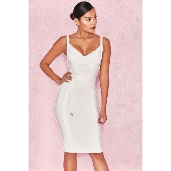 white vintage dress 1960's with Rhinestone and Net Detail – Eveliina Ortho+rest Women Bunion Dress basic dress Size:4 US / 38 EU