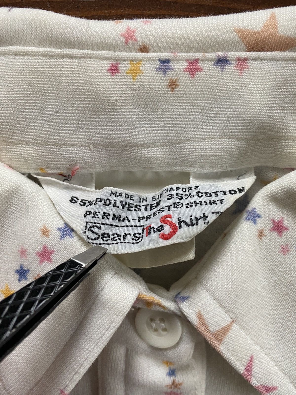 Retrofit Vintage 70’s Sears Stars All Over Short Sleeve Pocket Polo Size US S / EU 44-46 / 1 - 7 Thumbnail