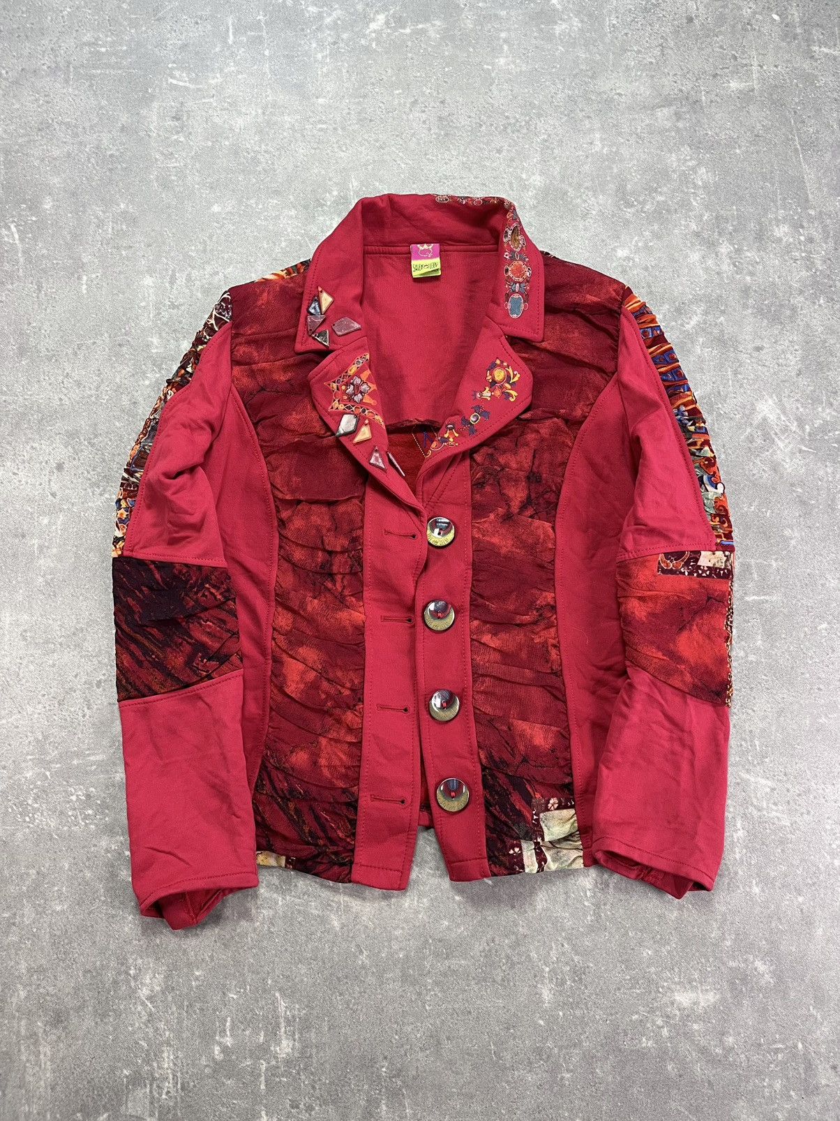 Japanese Brand Save The Queen Y2K Printed Punk 3D Stones Blazer Jacket L XL Size XL / US 12-14 / IT 48-50 - 1 Thumbnail
