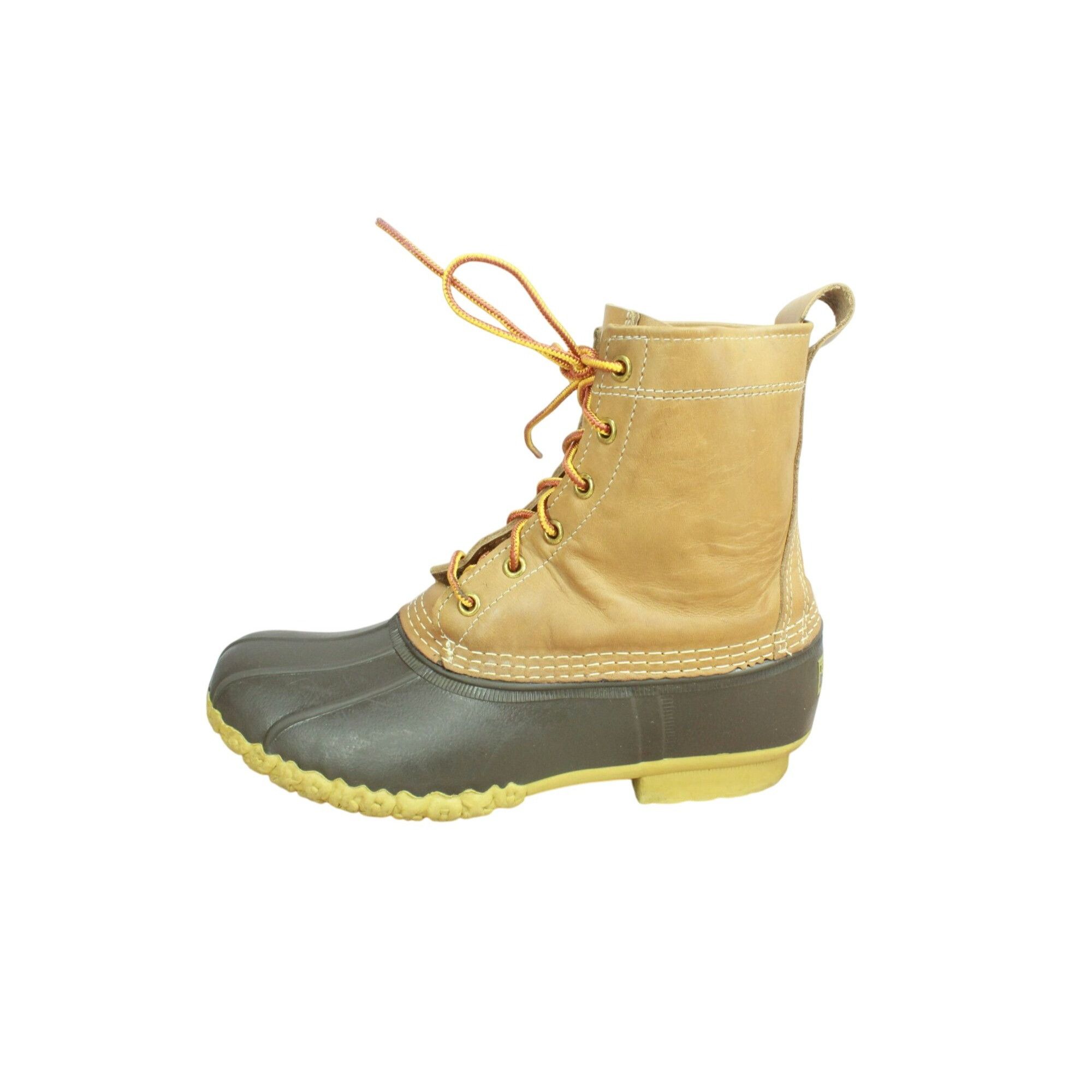 LL Bean Women's Leather Insulated Ankle Duck Boots Size 8 M