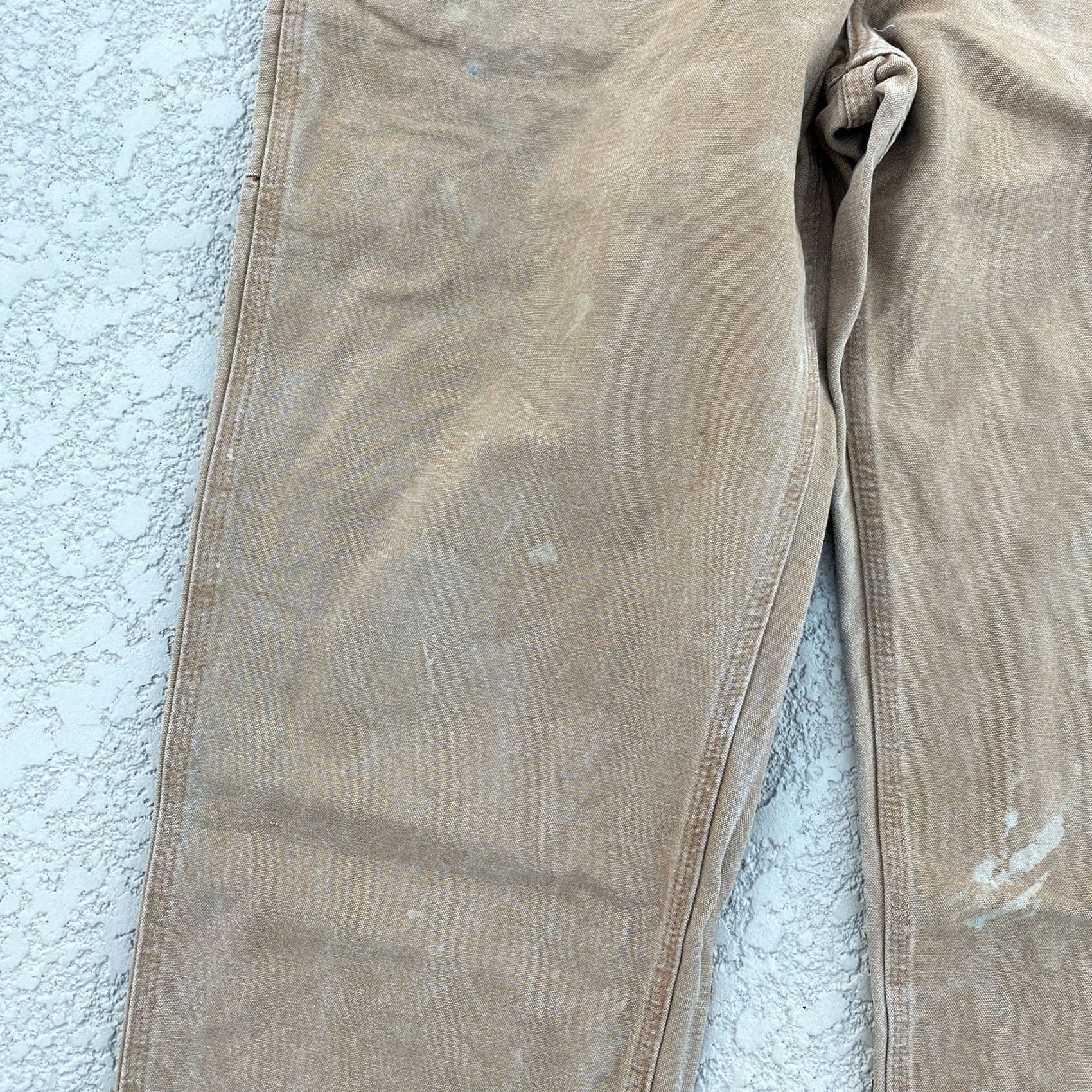 Carhartt Carhartt Pants Duck Dungaree Fit Canvas Tan Brown 40x30 Mens Carpenter Lined Canvas Pants 40 30 Size US 40 / EU 56 - 3 Thumbnail