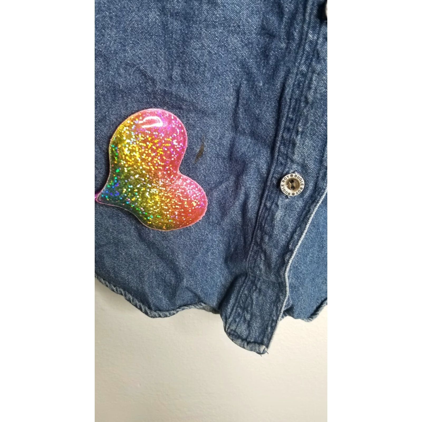 Bugle Boy VINTAGE Bugle Boy Women's Denim Plaid Button-Down Shirt L 90s Cowgirl Western Blue Ladies Top Size L / US 10 / IT 46 - 3 Thumbnail