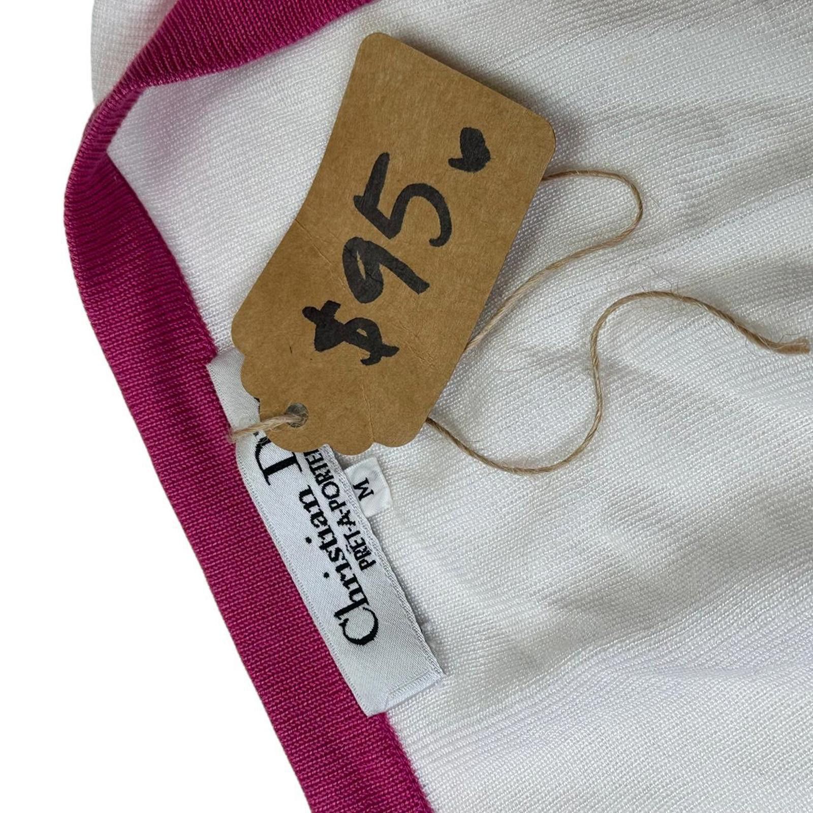 Christian Dior Monsieur Christian Dior Women's Pink and White Blous Size ONE SIZE - 2 Thumbnail