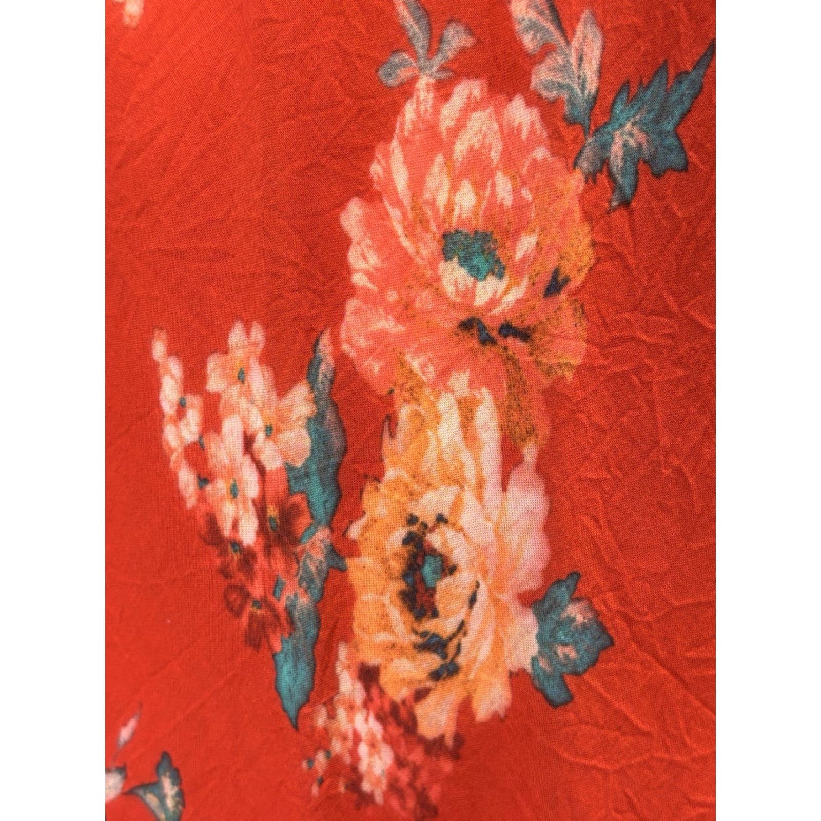 Vintage Feathers By Tolani Maxi Dress Adult Women M Red Floral Boho Caftan Sleeveless V-Neck Bohemian 90s Style (Casual Travel) Size M / US 6-8 / IT 42-44 - 7 Thumbnail