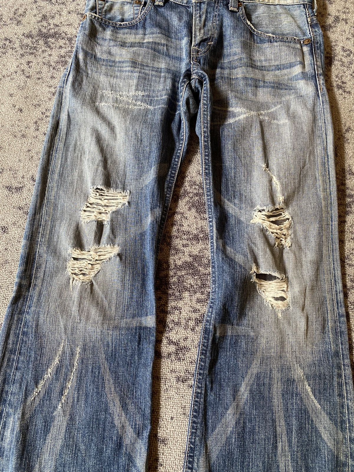 Edwin Y2k Edwin 503 blue trip distressed bootcut jeans Size US 32 / EU 48 - 5 Thumbnail