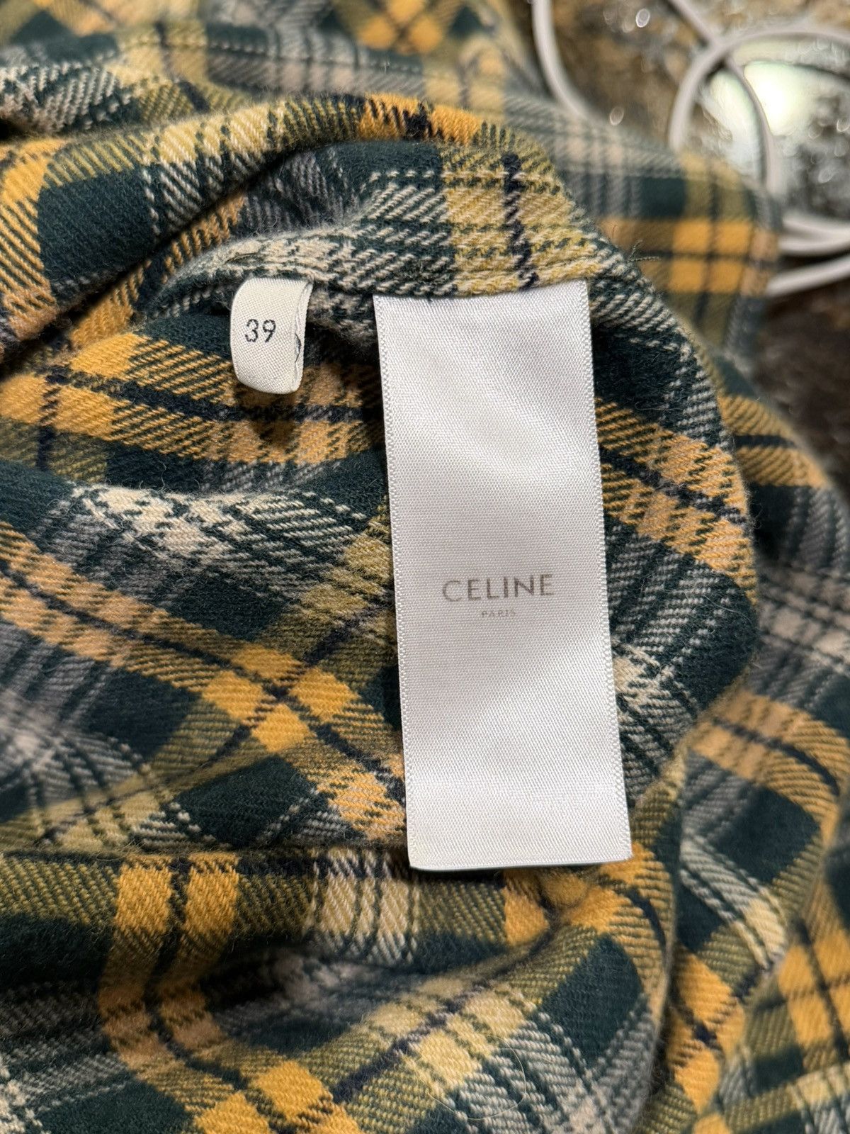 Celine Celine x Hedi FW22 Green/Yellow Flannel Button Up Shirt Size US M / EU 48-50 / 2 - 13 Thumbnail