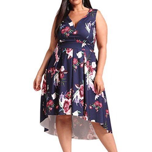 Other Sleeveless V-neck stretchy hi low floral dress Size 1X Size XL / US 12-14 / IT 48-50 - 1 Thumbnail