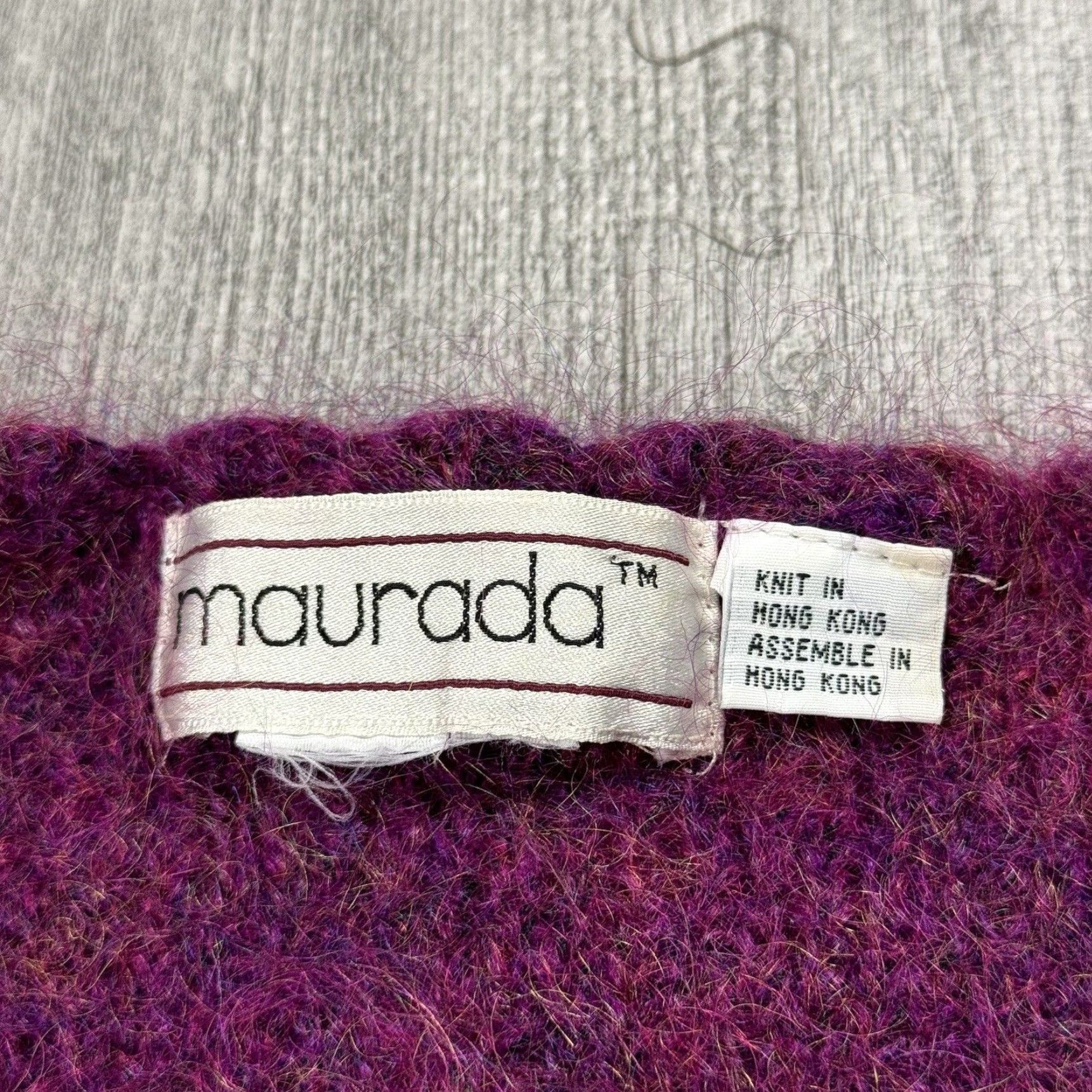Vintage VINTAGE MAURADA MOHAIR PULLOVER SWEATER M MAGENTA SHAGGY 90S WOMENS Size M / US 6-8 / IT 42-44 - 3 Thumbnail