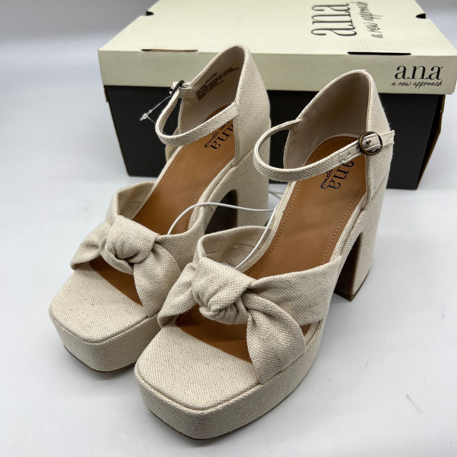 Other a.n.a Womens Holland Heeled Sandals Denim Platform Size US 7 / IT 37 - 5 Thumbnail