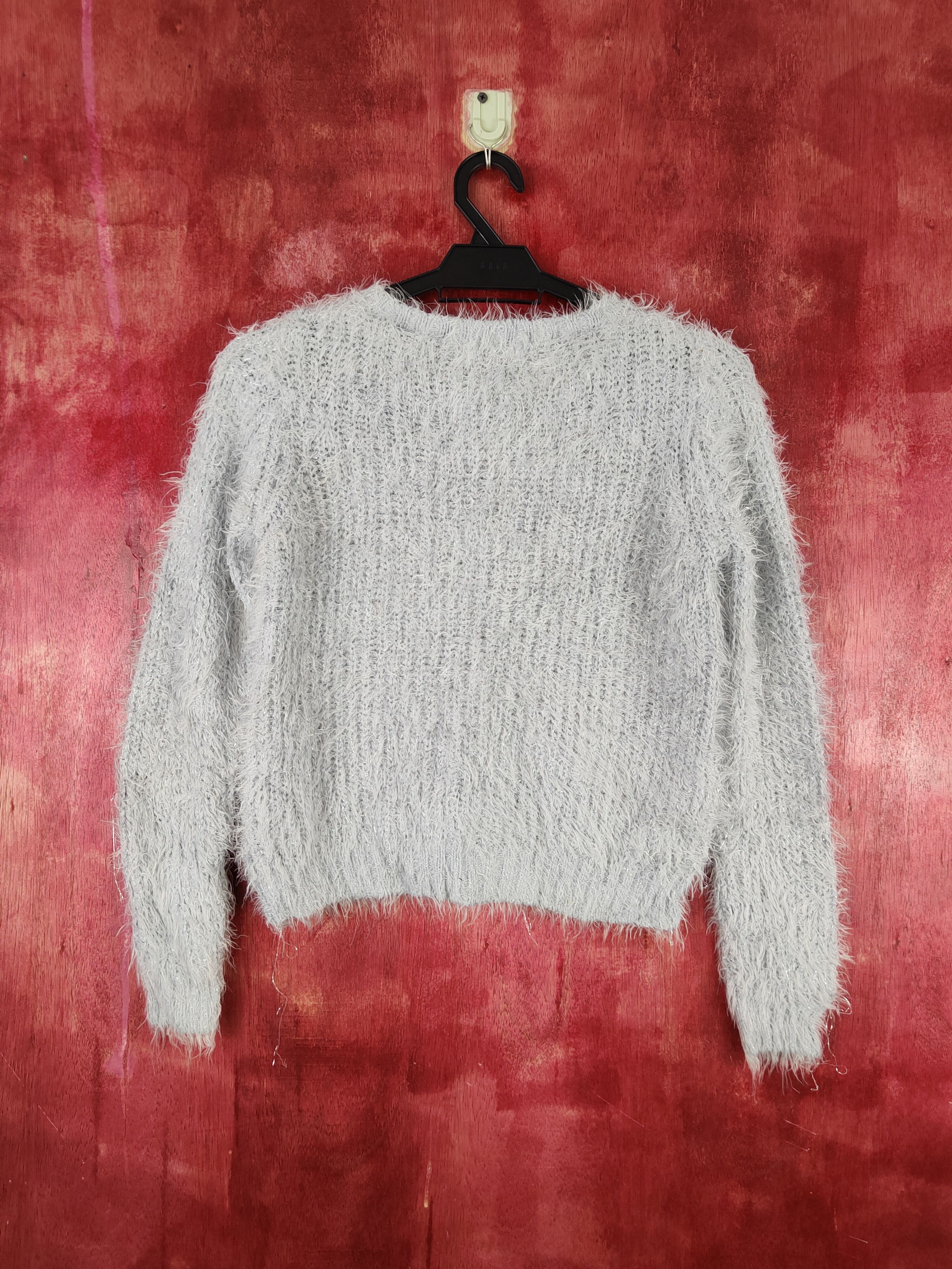 Homespun Knitwear × Japanese Brand × Vintage Earth Music & Ecology Light Gray Fur Mohair Knitwear #S1908 Size XS / US 0-2 / IT 36-38 - 7 Thumbnail