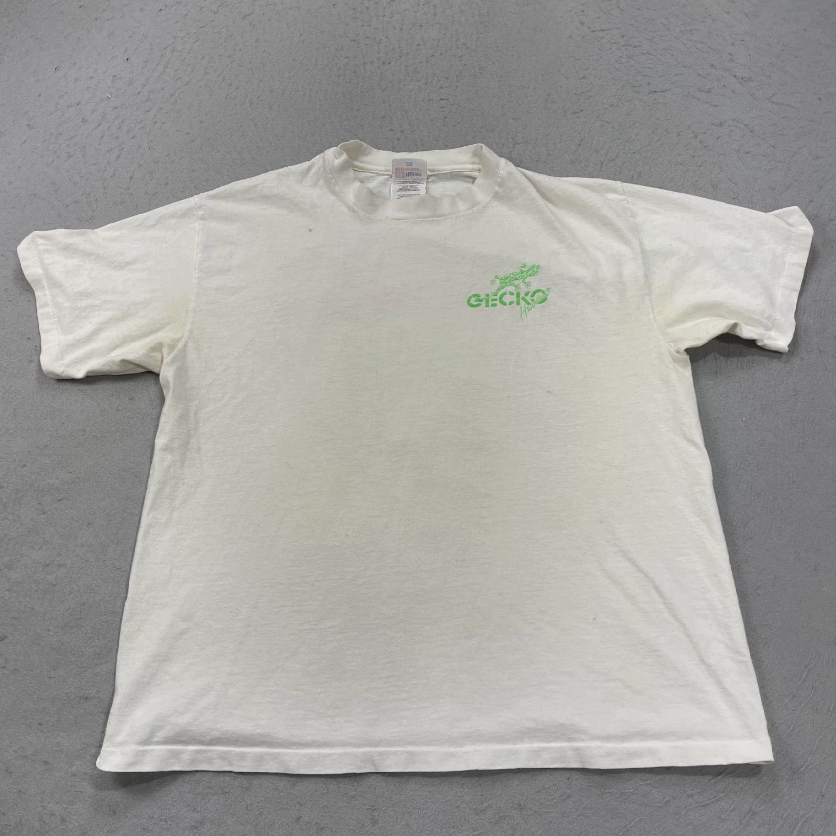 Hanes VINTAGE Nike Shirt Mens Large White Hanes Single Stitch Surf Beach 90s Size US L / EU 52-54 / 3 - 2 Thumbnail
