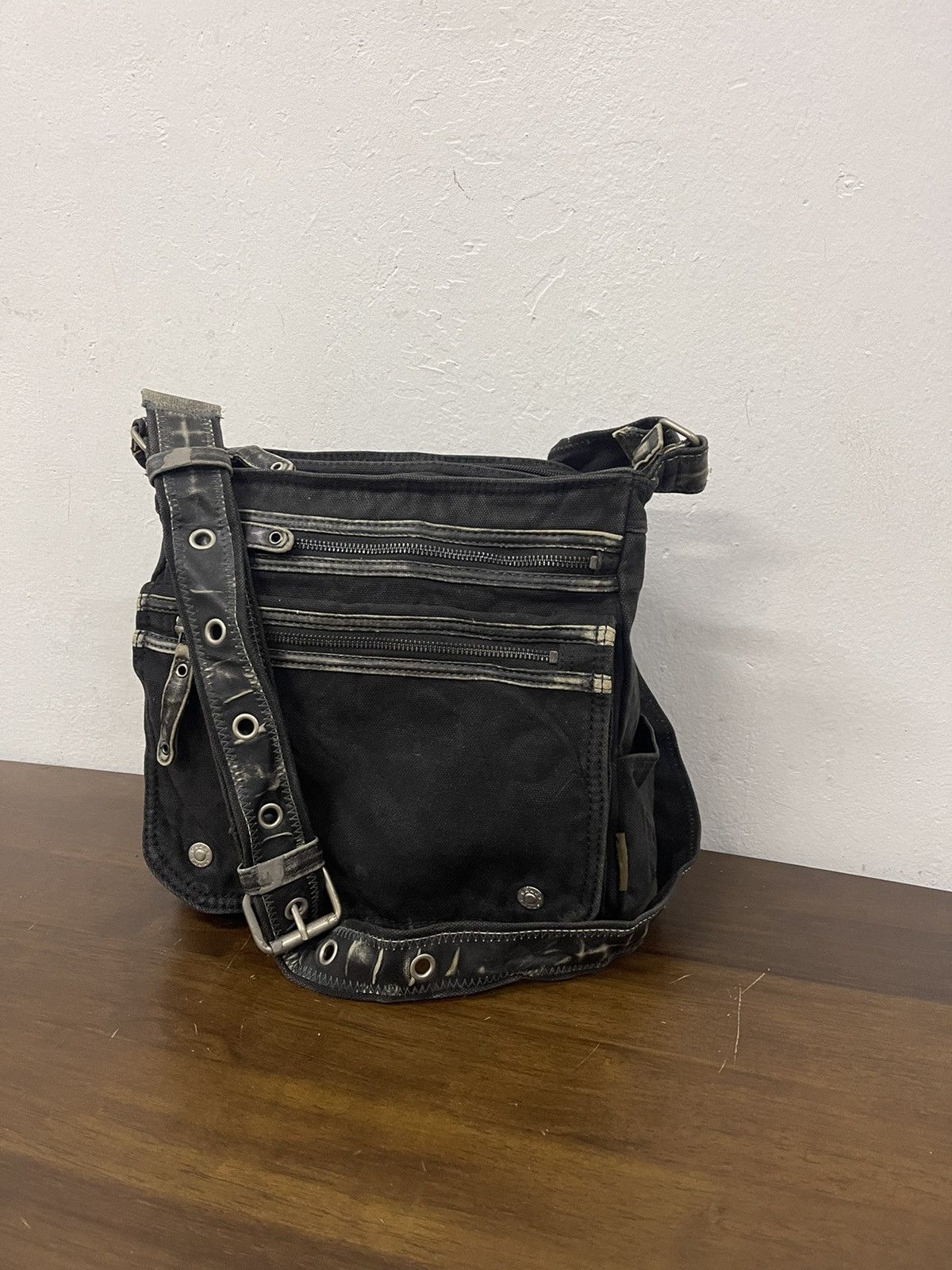 Japanese Brand Grand Stone Black Dyed Multi Compartment Utilities bag Size ONE SIZE - 11 Thumbnail