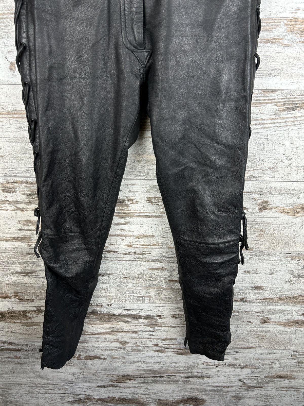 Leather Women’s Akito Leather pants stripes vintage rare buffalo y2k Size 29" - 4 Thumbnail