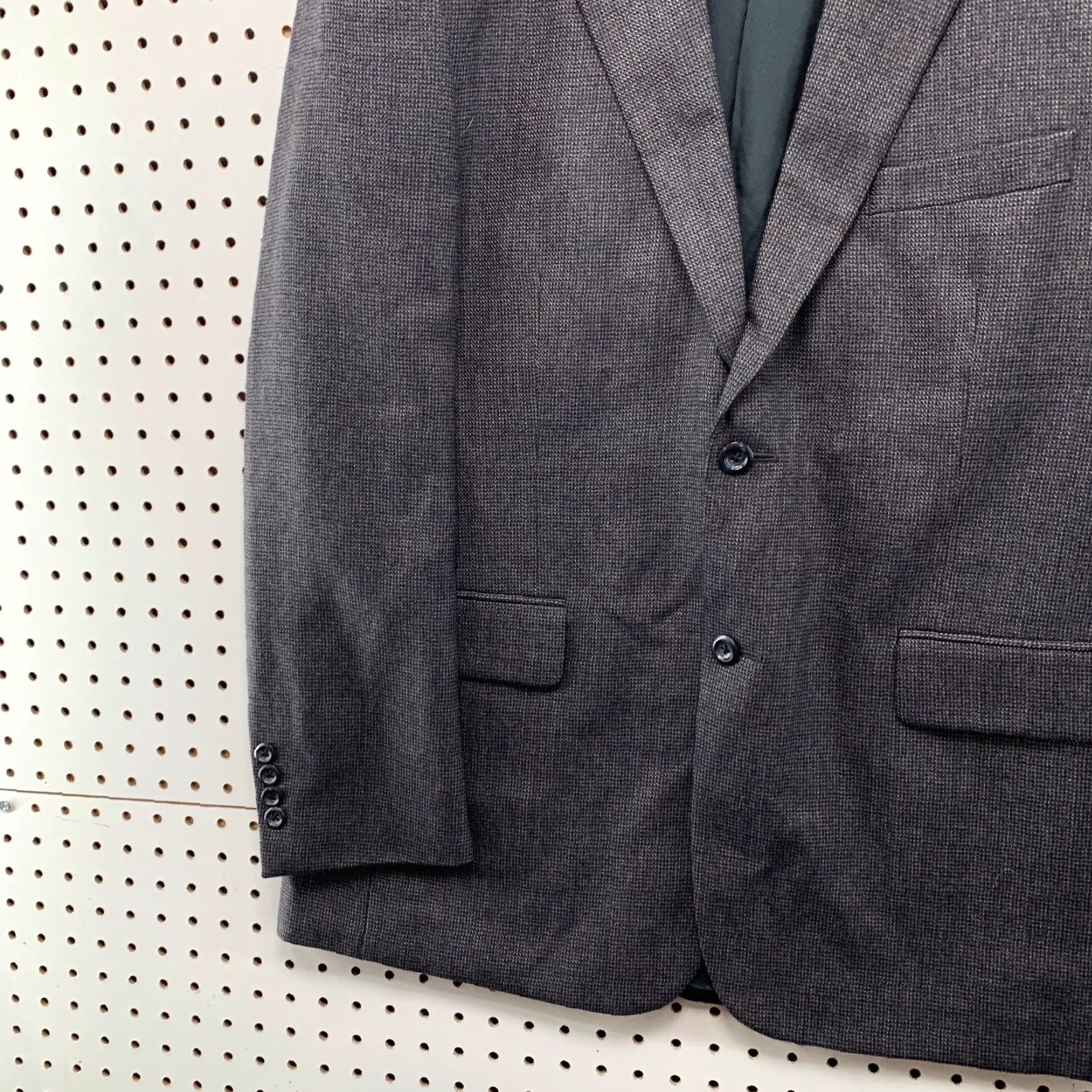 Pronto Uomo Pronto Uomo Tweed Blazer Mens 42 Gray Wool Tweed Flat Front Notch Lapel Single-Breasted - Business Mens Blazer 42 Gray Tweed Wool Pronto Uomo Size 42R - 3 Thumbnail