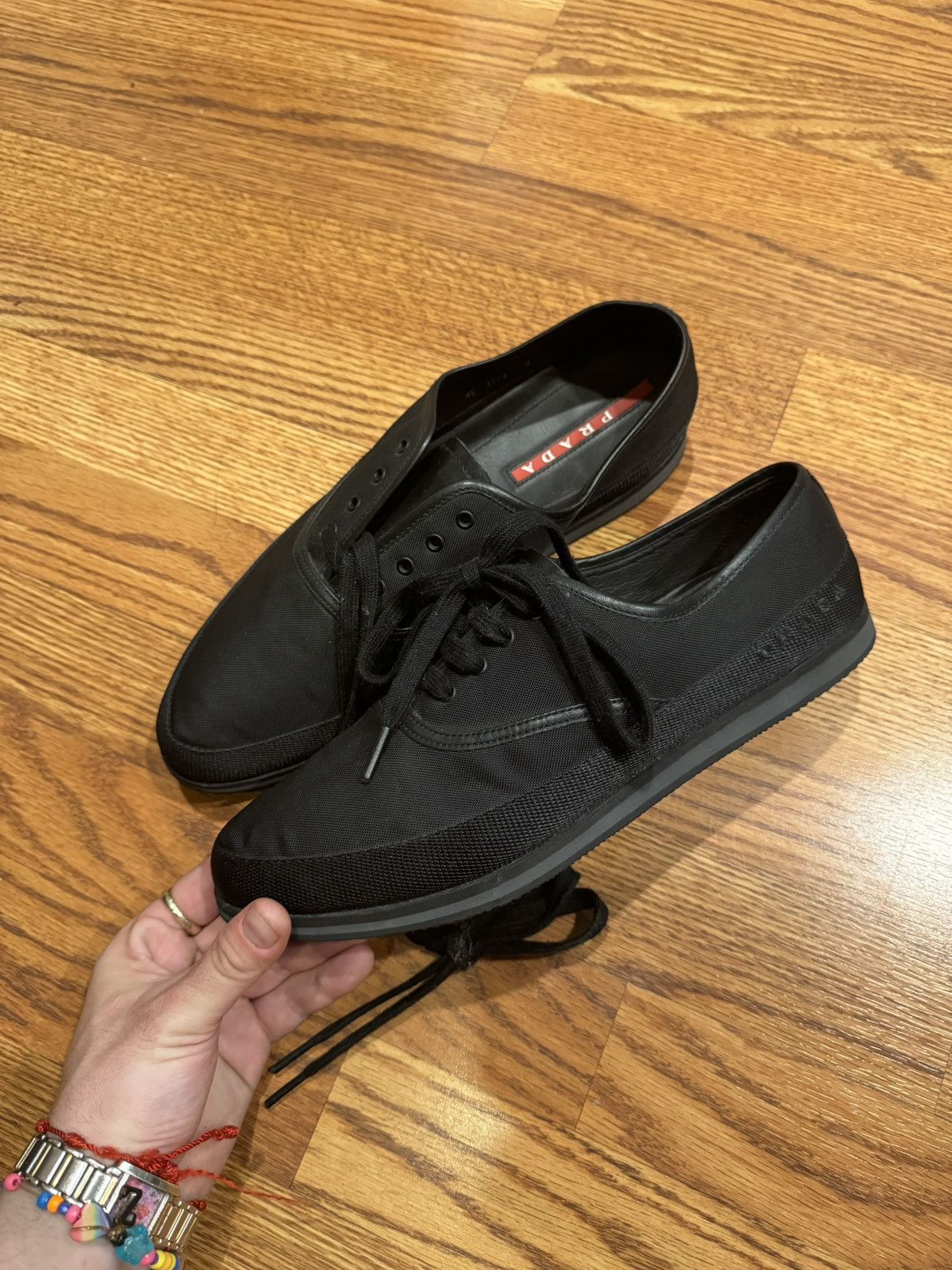 Prada PRADA ESPADRILLES SHOES 4E3114 BLACK NYLON Men’s size 9 Size US 9 / EU 42 - 1 Thumbnail