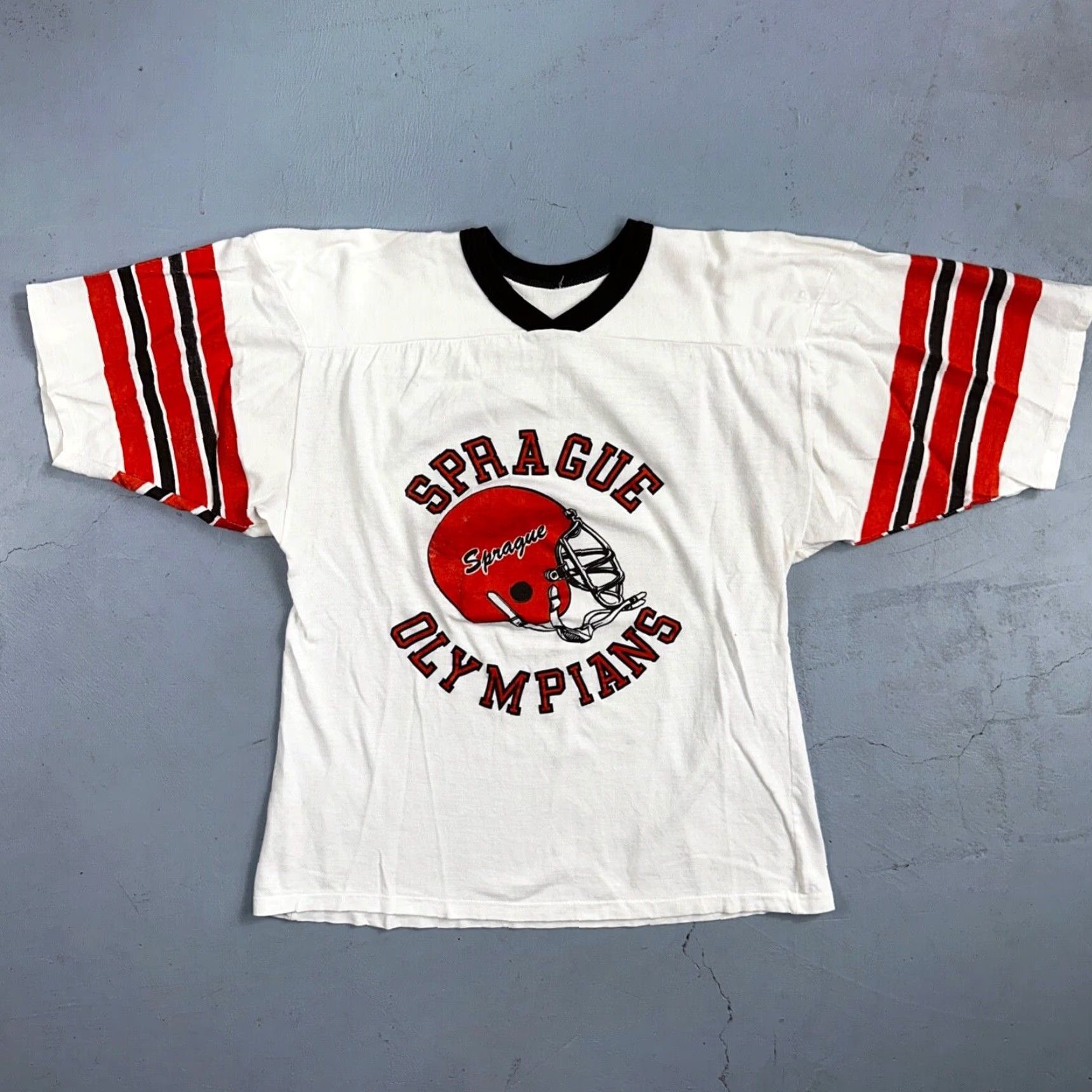 Champion VINTAGE Champion Sprague Olympians T Shirt Football Jersey Salem Keizer Oregon 80s White M Mens Short Sleeve Crew Neck Graphic Print Size US M / EU 48-50 / 2 - 2 Thumbnail
