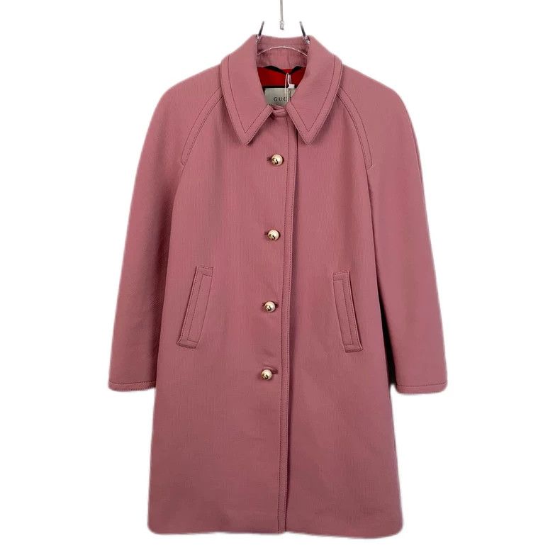 Gucci Gucci Size 38 Pink wool lapel pearl buckle coat coat size Size US XS / EU 42 / 0 - 1 Thumbnail