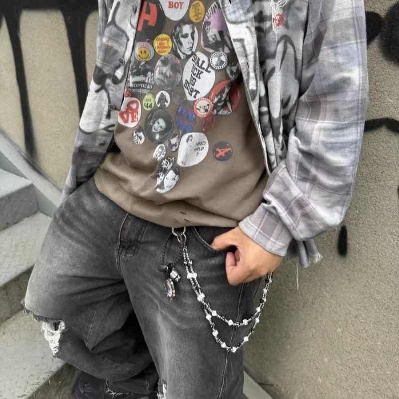 Japanese Brand × Jewelry Bilayer Black White lucky Dice Baccarat Pearl Pants chain Size ONE SIZE - 9 Thumbnail