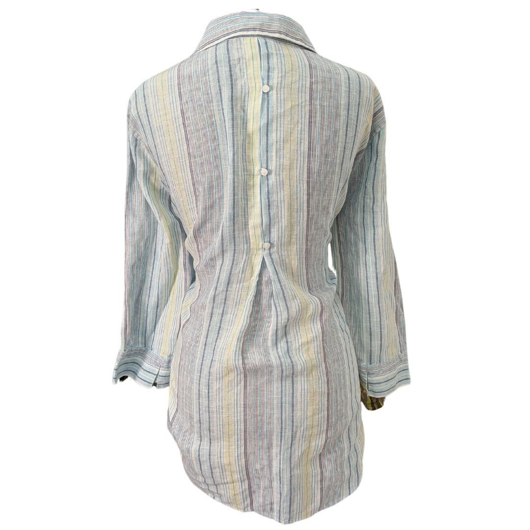 Vintage Vintage Chico's Linen Chevron Button-Down | Women's 2XL Size XXL / US 16-18 / IT 52-54 - 2 Thumbnail
