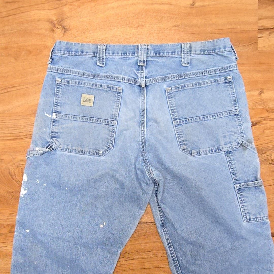 Lee Lee Carpenter Jeans Paint Splatter Blue Denim Workwear 36x32 Size US 36 / EU 52 - 11 Thumbnail