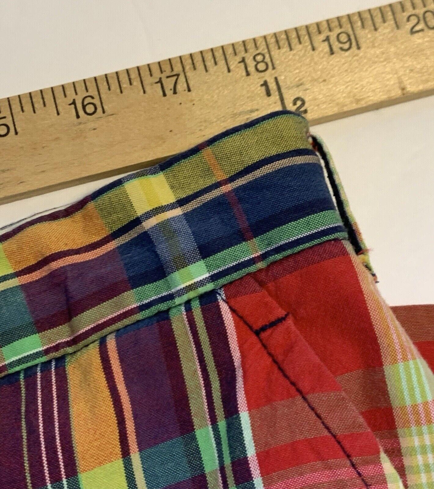 Polo Ralph Lauren Vtg Polo Ralph Lauren Men’s Belt-back Madras Cargo Shorts Size US 35 - 6 Thumbnail