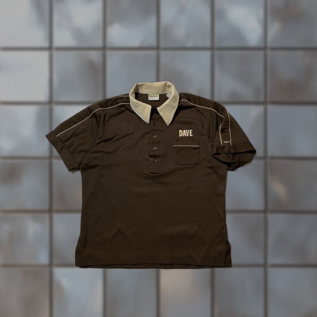 Vintage VINTAGE King Louie Creation The Company Store Bowling Polyester Polo Shirt L Brown Short Sleeve 1970s Mens Size US L / EU 52-54 / 3 - 1 Thumbnail