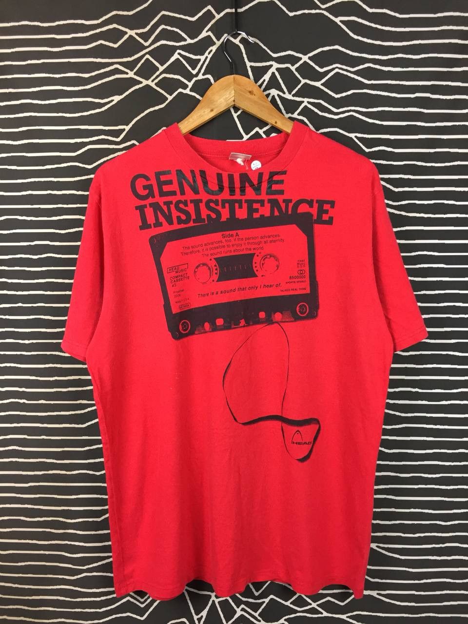 Vintage Vtg HEAD Japan Genuine Insistence Cassette Tape Graphic Tee Size US L / EU 52-54 / 3 - 1 Thumbnail