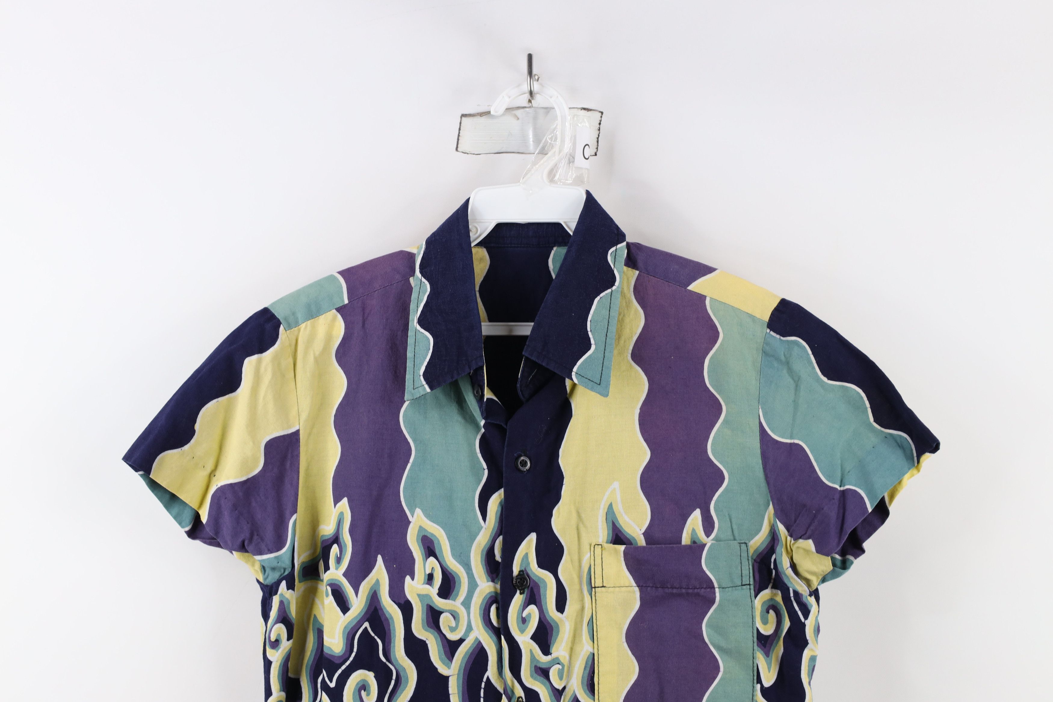 Vintage Vintage 90s Streetwear Geometric Collared Button Shirt Size M / US 6-8 / IT 42-44 - 2 Thumbnail