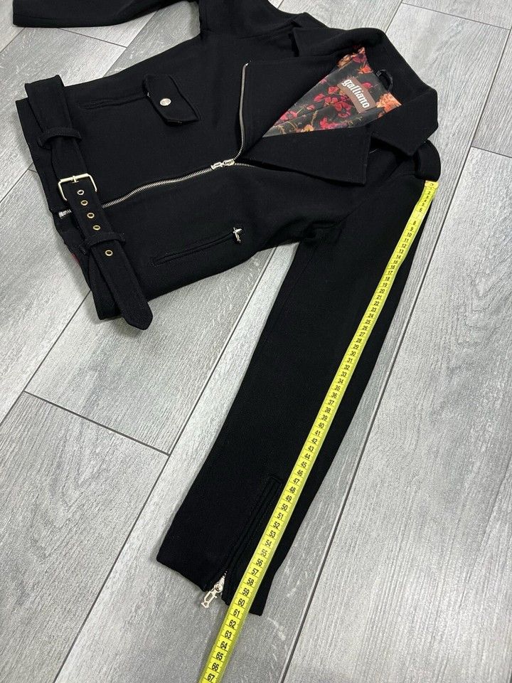 John Galliano Galliano Wool Blend Biker Jacket Black Size 28\42 Size M / US 6-8 / IT 42-44 - 16 Thumbnail