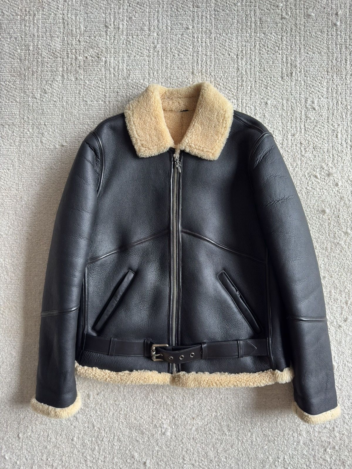 Chrome Hearts CHROME HEARTS black leather and fur flight jacket Size US XL / EU 56 / 4 - 1 Thumbnail