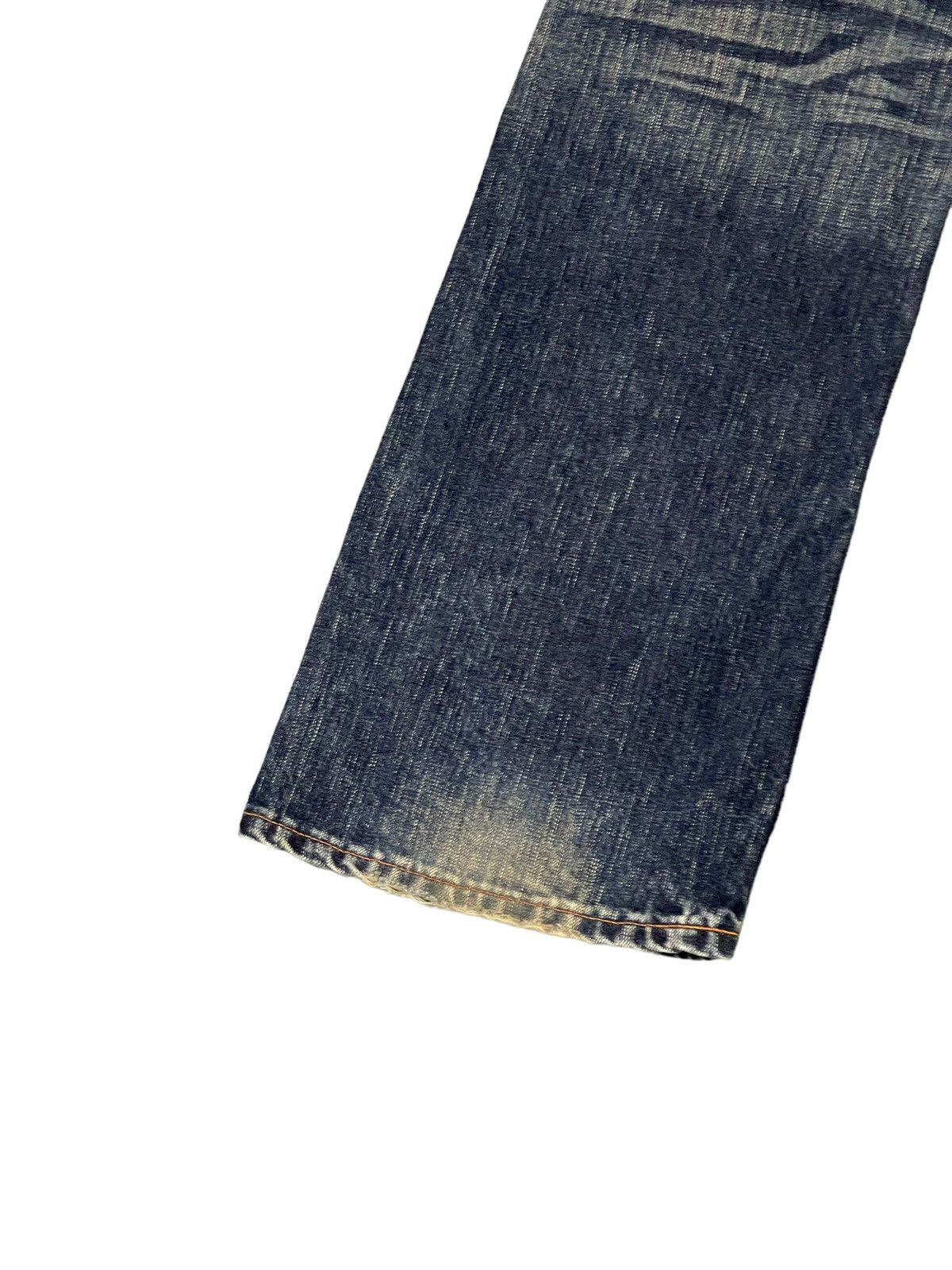 Edwin Flare Jeans Edwin Japan Faded Distress Boot Cut 6🟦8 Size US 31 - 16 Thumbnail