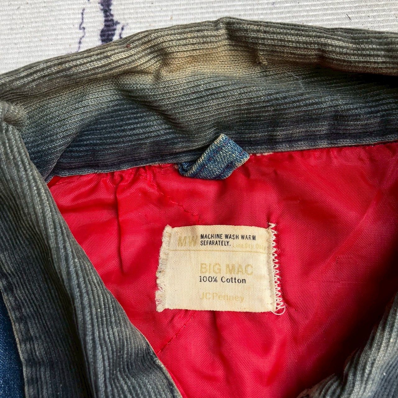 Big Mac Big Mac Vintage 70s Denim Work Jacket Red Lining Size US L / EU 52-54 / 3 - 5 Thumbnail
