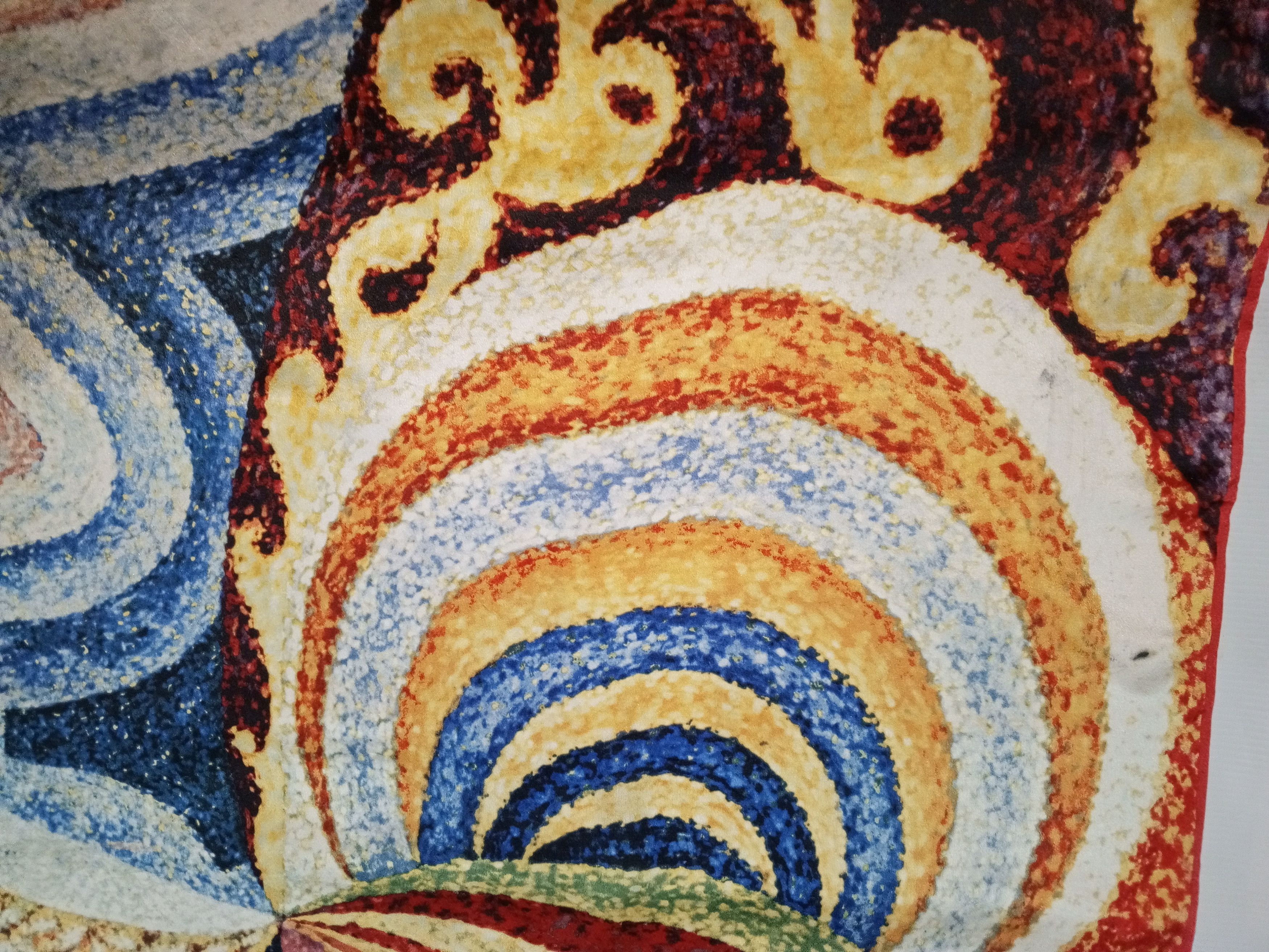 Vintage METROPOLITAN MUSEUM Souvenir Abstract Large Silk Scarf 34x34 Size ONE SIZE - 9 Thumbnail