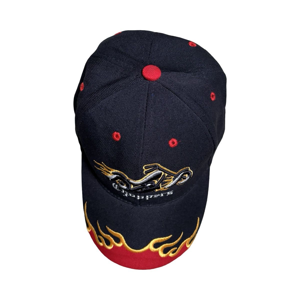 Other Choppers Flames Baseball Style Hat Yellow Red Motorcycle Size ONE SIZE - 3 Thumbnail