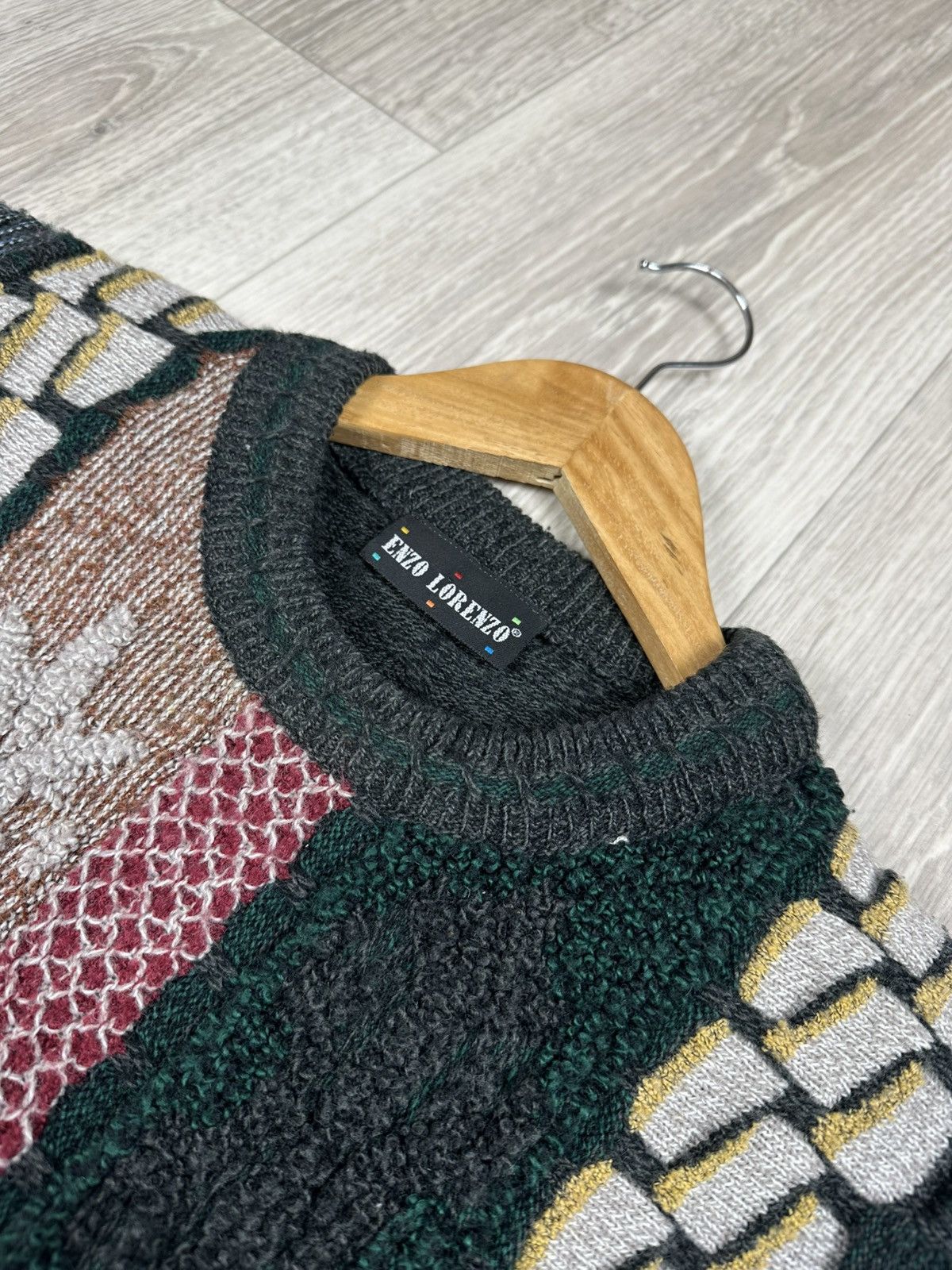 Carlo Colucci × Vintage Vintage Enzo Lorenzo Coogi Style Knit Sweater Size 50 Size US XL / EU 56 / 4 - 5 Thumbnail