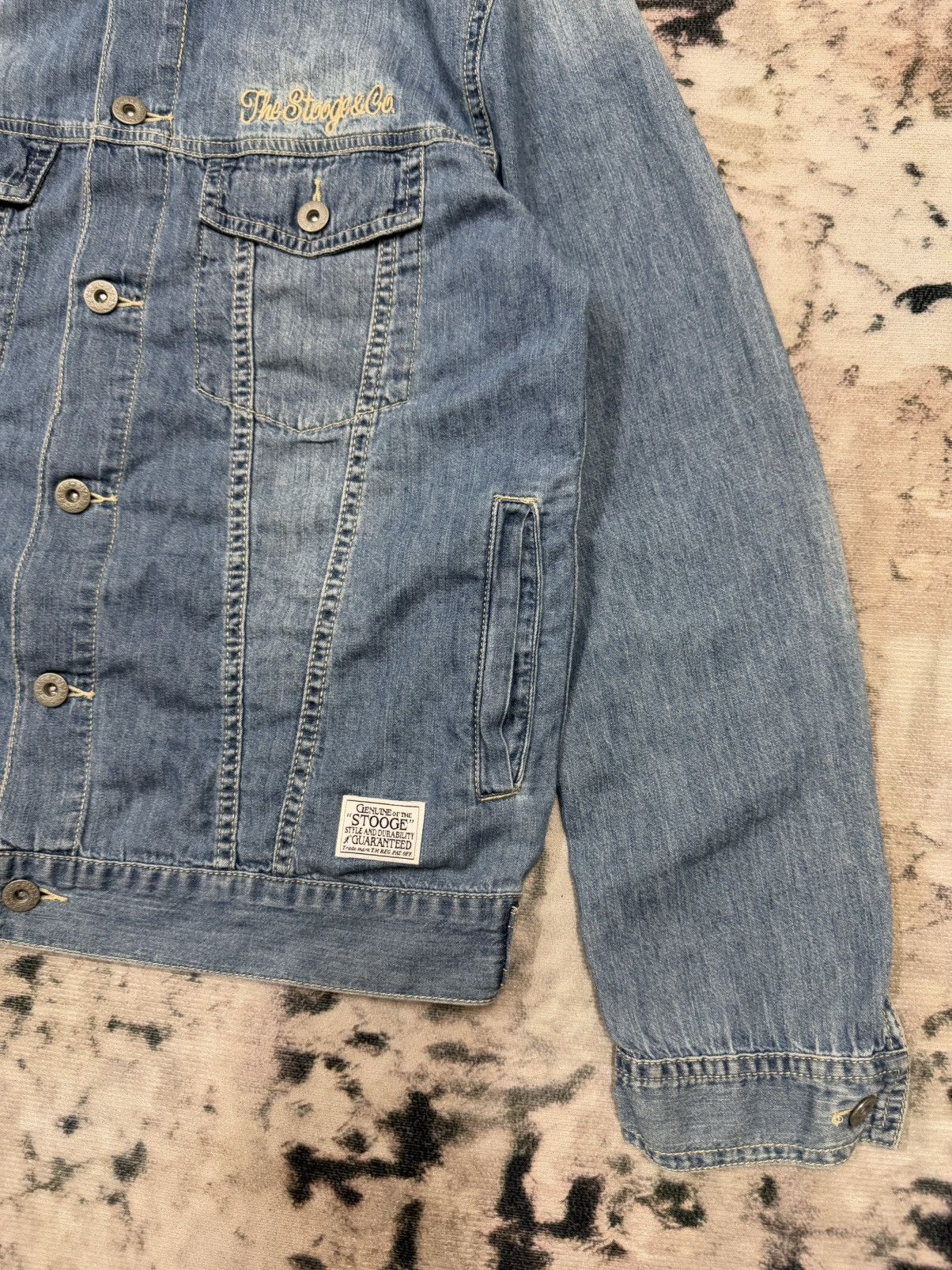 Japanese Brand Stooge & Co Union Made Button Chambray Denim Jacket Size US S / EU 44-46 / 1 - 5 Thumbnail