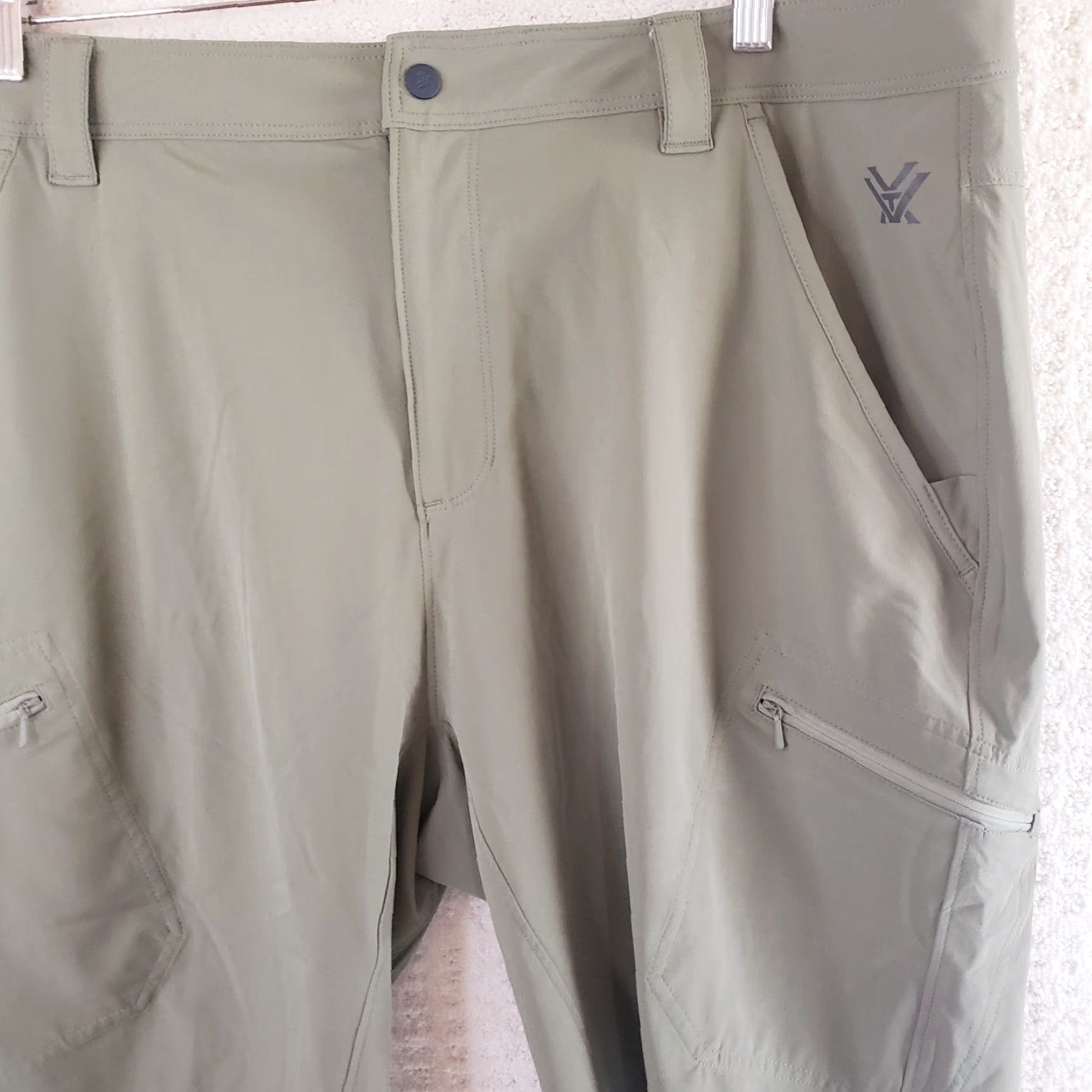 Vintage Vortex Sun Slayer Shorts Green Men 38x10 Zip Pockets Spandex Stretch Cargo Outdoor Comfort 10in Inseam Regular Mens Size US 38 / EU 54 - 4 Thumbnail