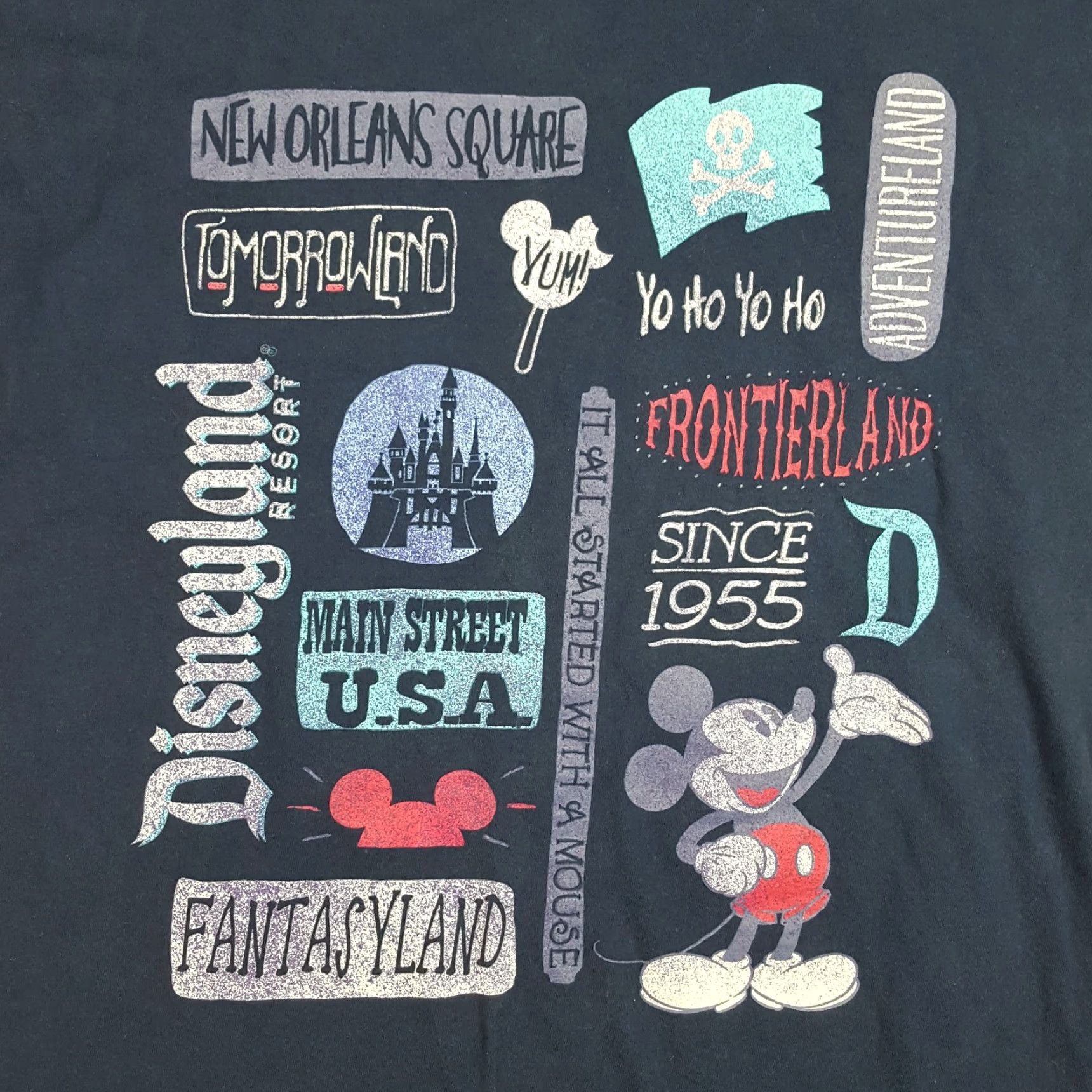 Disney VINTAGE Disney Parks Mickey Mouse T-Shirt Adult Small Blue Cartoon 90s Mardi Gras Retro Mens Size US S / EU 44-46 / 1 - 3 Thumbnail