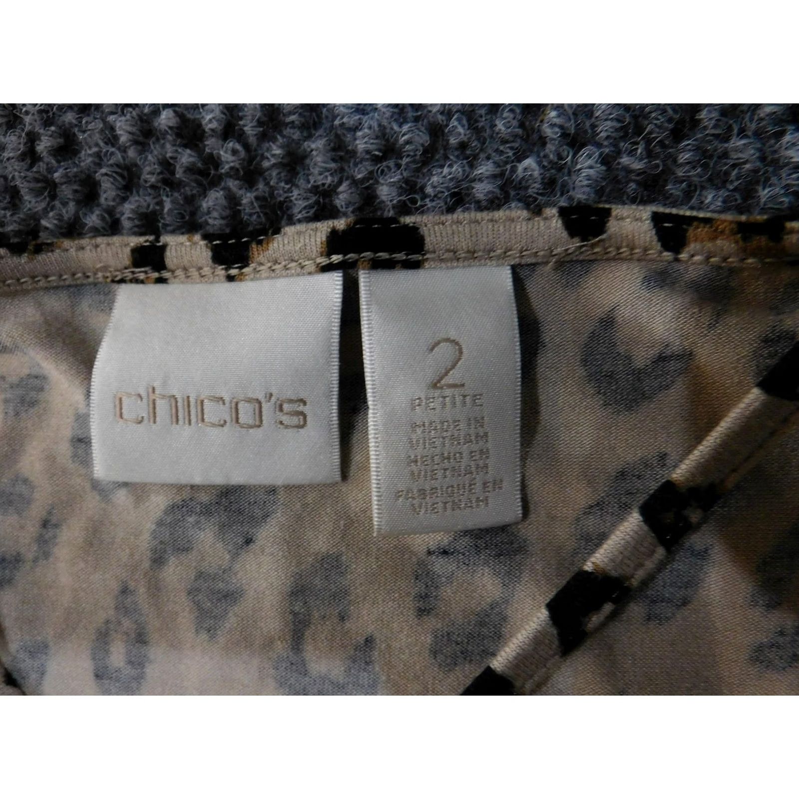 Vintage Chico's Blouse Womens 2 Petite Animal Print Leopard Long Sleeve Lightweight Top Size XS / US 0-2 / IT 36-38 - 6 Thumbnail