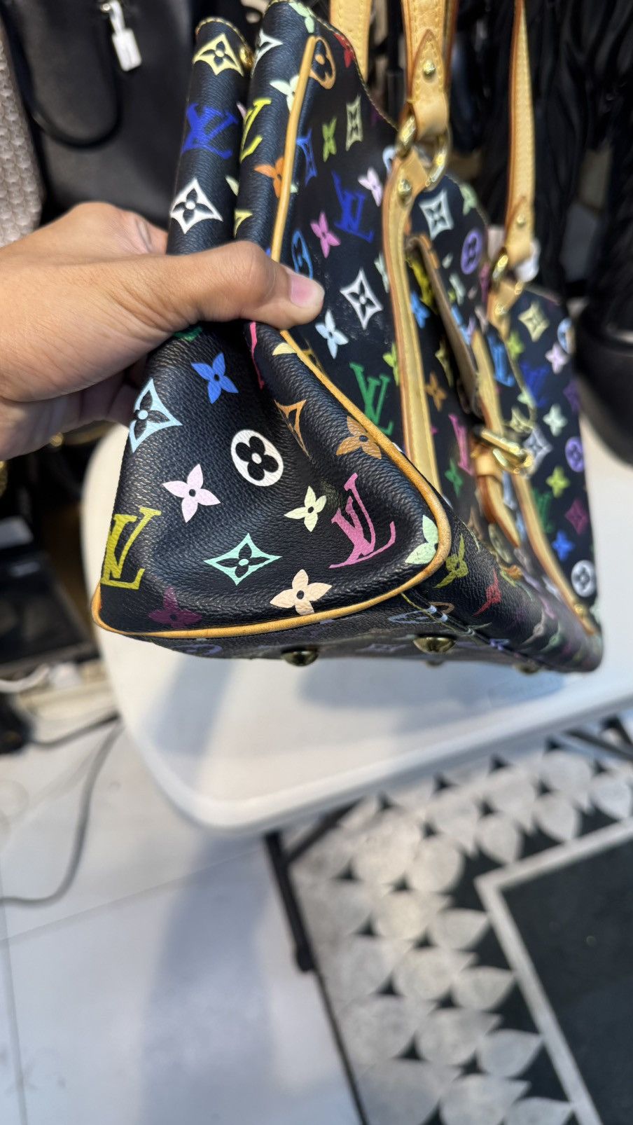 Louis Vuitton Louis Vuitton Black Multicolor Aurelia MM Shoulder Bag Size ONE SIZE - 7 Thumbnail