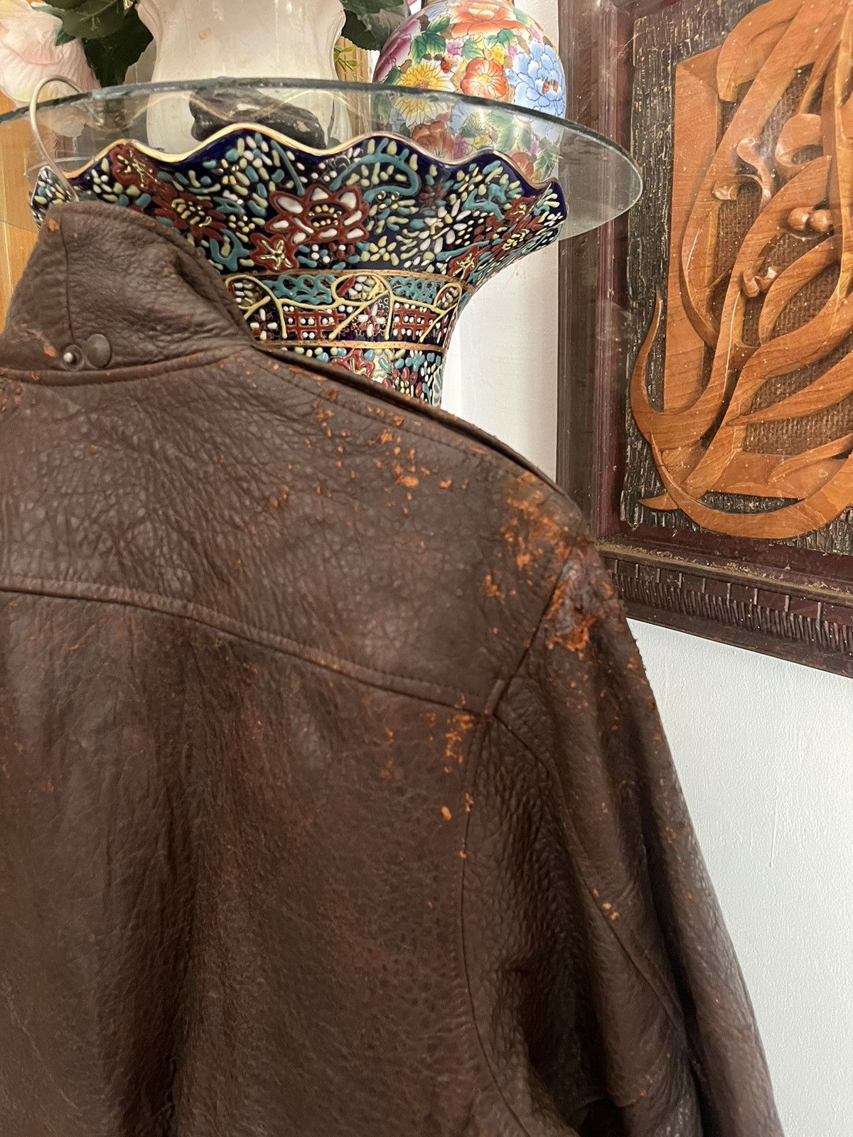 Designer Vintage AN 2000 Distressed Leather Jacket Size US L / EU 52-54 / 3 - 12 Thumbnail