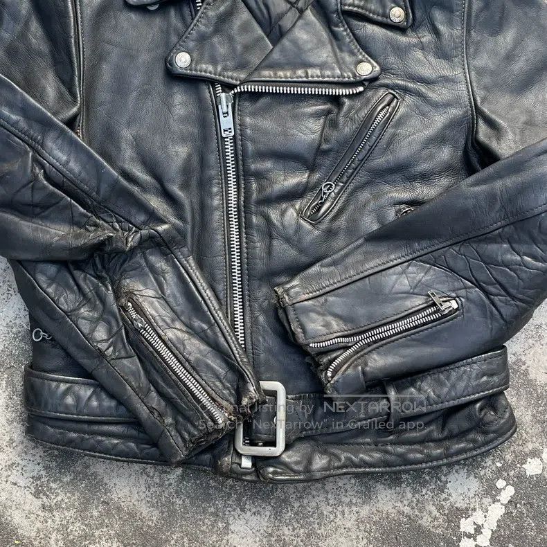 Schott Schott Diagonal zipper leather jacket Size US XS / EU 42 / 0 - 5 Thumbnail