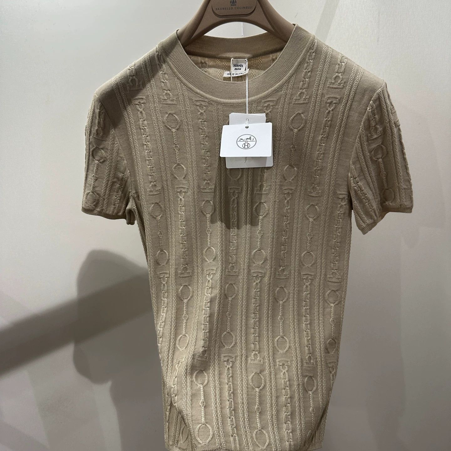 Hermes Hermes may616 Chain Jacquard Knit SS 36 Viscose Size XS / US 0-2 / IT 36-38 - 6 Thumbnail