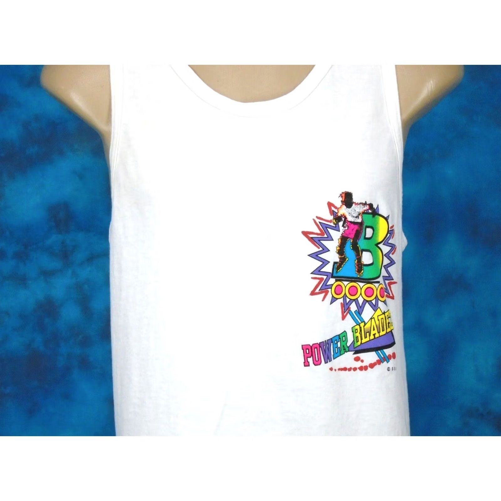 Vintage VINTAGE POWER BLADE SURF GEAR TANK TOP T-Shirt MEDIUM 80s 90s Men White Shirt Mens Size US M / EU 48-50 / 2 - 3 Thumbnail
